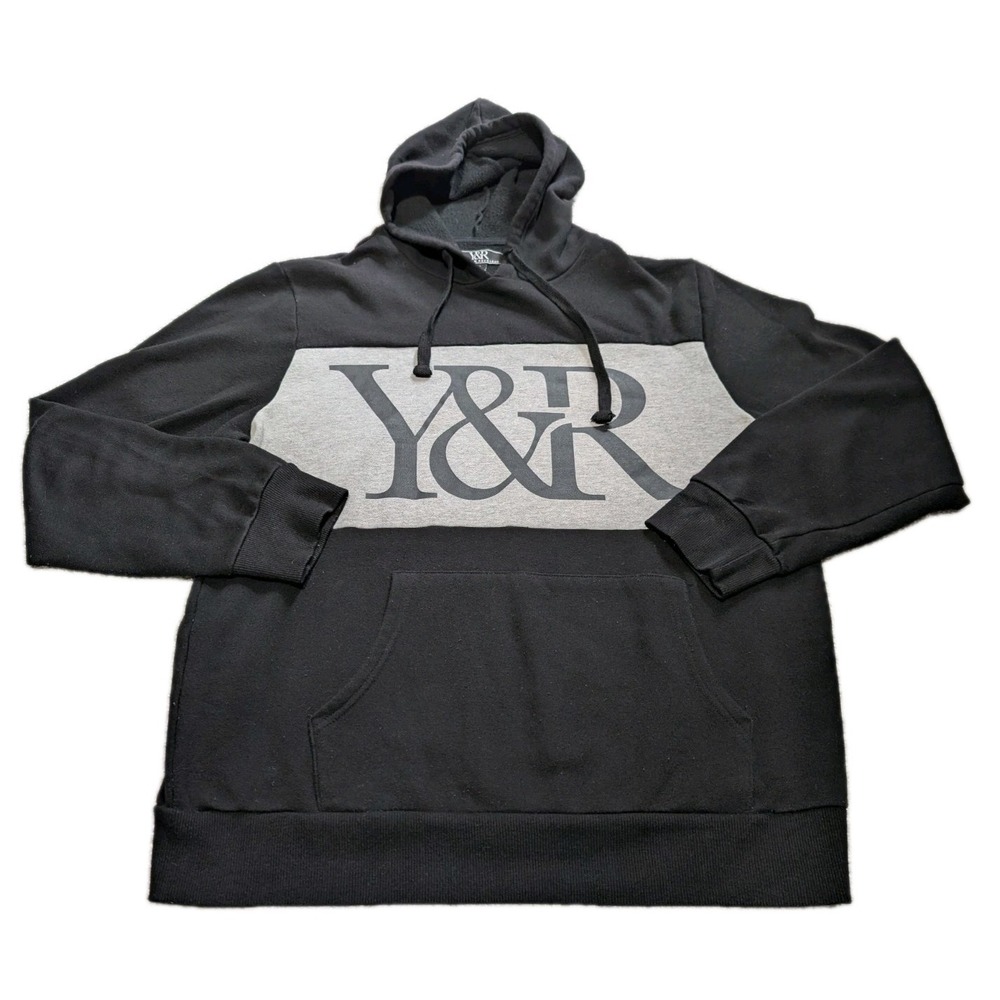 Young & Reckless Y&R Hoodie XL Gray Black Pocket Long Sleeve‎ Pullover Street